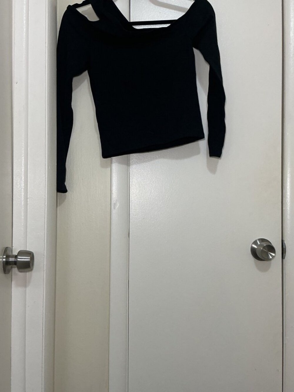 Abercrombie Black Off-Shoulder Long Sleeve Top - Going Out Top